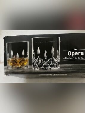 RCR Italian Crystal Whisky Glass Tumblers Melodia Set of 6 Glasses New In Box